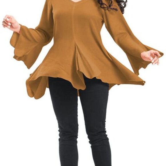 HolyClothing Moira Boho Tunic Top Burgundy Size Small - Picture 3 of 6